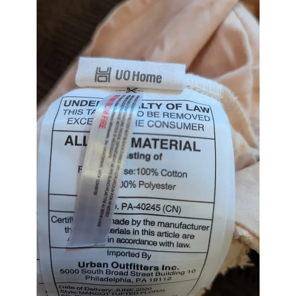 Urban Outfitters Margot Tufted Floral Rose Sham - New
